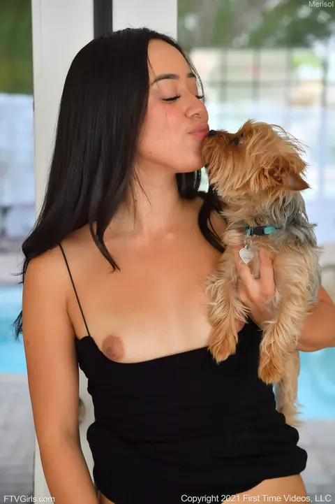 Dania Vega: Slim Latina Bares All Poolside and Toys Her Shaved Pussy – photo 14 of 21