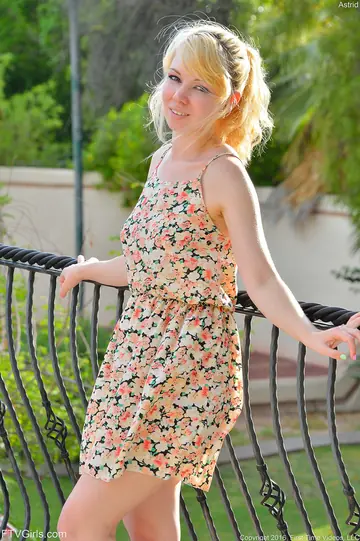 Busty Blonde Lifts Her Skirt and Flashes in Public