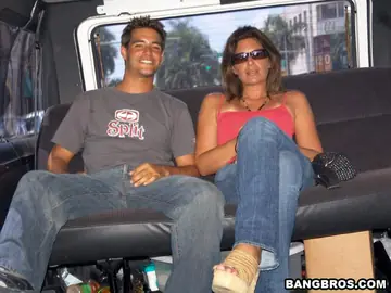 Busty MILF in Glasses Sucks and Fucks Outdoors