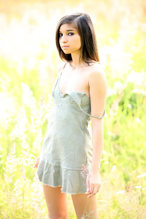 Nika Nikola: Petite Brunette Undresses and Spreads Outdoors – photo 1 of 21