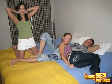 Paulina Seikola – Busty Blonde and Slim Brunette Share a Man in a Threesome