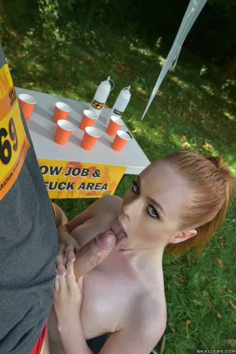 Tina Kay: Busty Brunette Nurse and Redhead Share a Big Cock Outdoors – photo 11 of 21