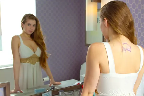 Jessi June: Busty Redhead Peels Off Her Lingerie and Skirt to Pose Nude – photo 1 of 16