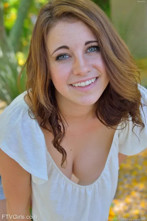 Kinsley Eden: Redhead Masturbates with a Dildo and Anal on a Public Bench – photo 1 of 16