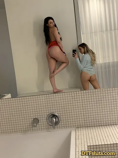 Whitney Wright: Blonde and Brunette in Panties, Shorts and Socks Take Mirror Selfies – photo 12 of 21