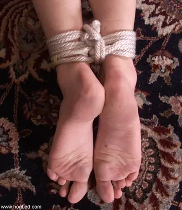 Slim Brunette Tied Up and Spreads for BDSM Session