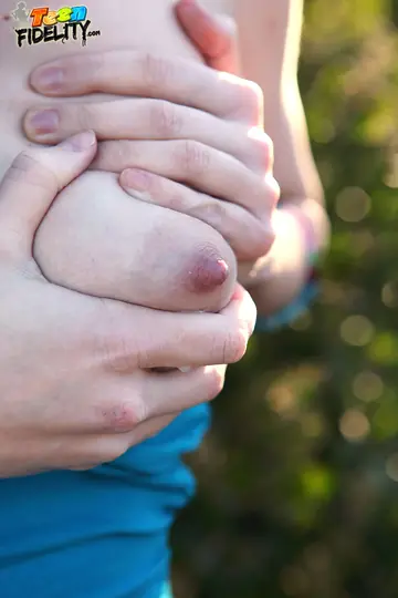 Redhead Lactates Outdoors Before a Blowjob, Titjob and Hard Sex