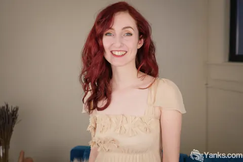 Penny Lay: Thick Pale Redhead Undresses and Fingers Her Shaved Pussy – photo 2 of 15