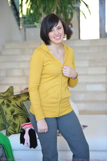 Danielle Delaunay – Short-Haired Brunette Flaunts Her Big Tits on the Stairs