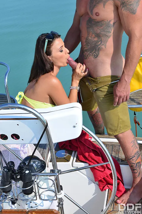 Vicky Love: Busty European Brunette Sucks and Takes Anal on Boat Deck – photo 9 of 12