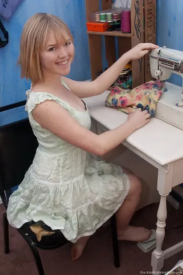 Short-Haired Blonde with Big Tits Shows Hairy Armpits and Fingers Her Pussy
