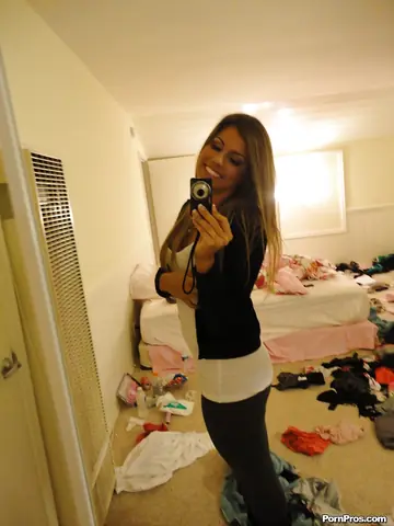 Tall Blonde Latina Strips Out of Her Lingerie and Skirt