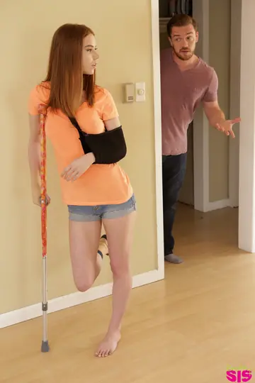 Redhead in Shorts Has Sex and Takes a Creampie