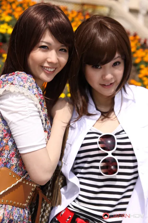 Asian Lesbians Kiss and Make Out Outdoors in Skirts and Heels – photo 10 of 15