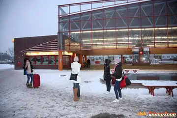Emylia Argan – Czech Brunettes Flash Their Tits in Snow and Have Lesbian Group Sex