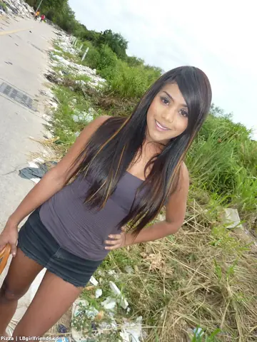 Thai Trans Woman Strokes Her Cock Outdoors