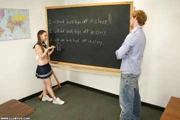 Woman in a Skirt Strokes a Hard Cock