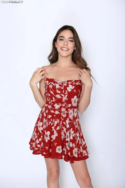Arielle Faye: Slim Brunette Strips Out of Her Dress and Thong – photo 8 of 17