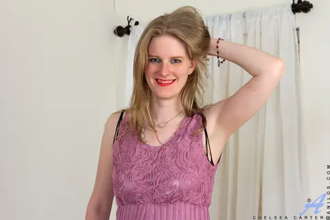 Chelsea Carter: Mature Blonde Sheds Crotchless Bodystocking for Toy Play – photo 1 of 16