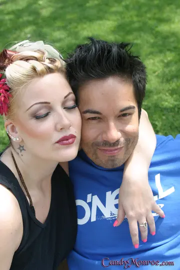 Candy Monroe – Blonde Wife in a Bikini Blindfolds Husband for Interracial Sex