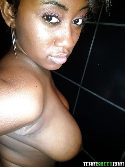 Serenity Red: Curvy Ebony Brunette Undresses and Shows Off Her Big Tits – photo 15 of 16