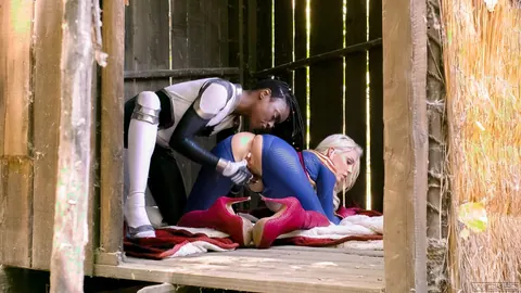 Kenzie Taylor: Blonde and Ebony Lesbians Lick Pussy Outdoors in Cosplay – photo 6 of 15