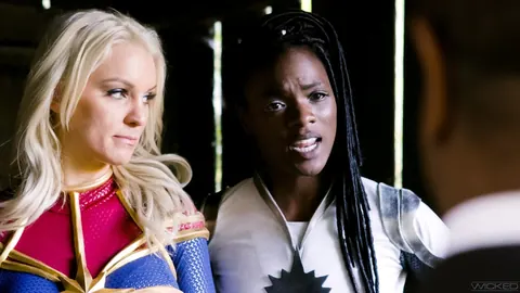 Kenzie Taylor: Blonde and Ebony Lesbians Lick Pussy Outdoors in Cosplay – photo 13 of 15