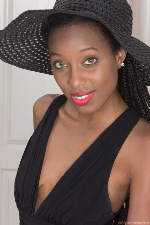 Slim Ebony Woman Shows Her Hairy Pussy Wide – photo 1 of 20