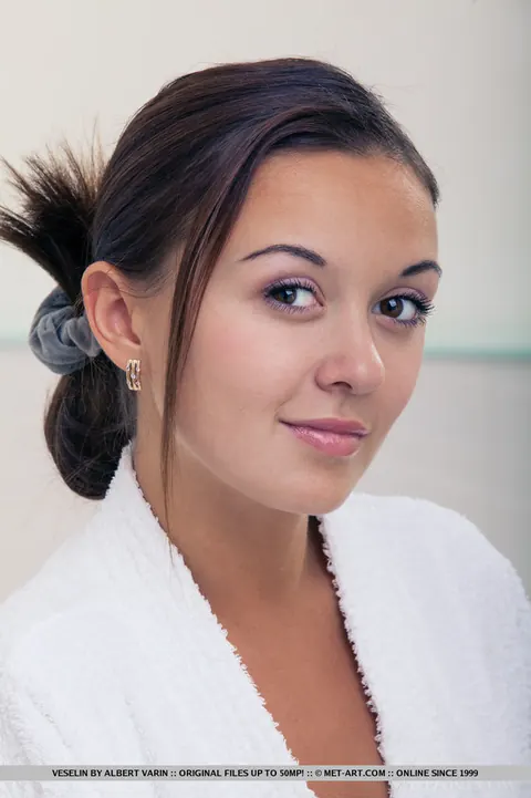Veselin: European Brunette Undresses in the Bathroom – photo 11 of 18