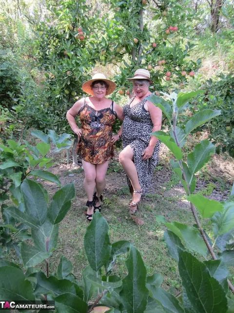 Thick MILFs Kiss and Spread in Pantyhose Outdoors – photo 2 of 20