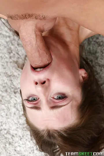 Tattooed Brunette Gives a Blowjob and Takes Cum in Pussy