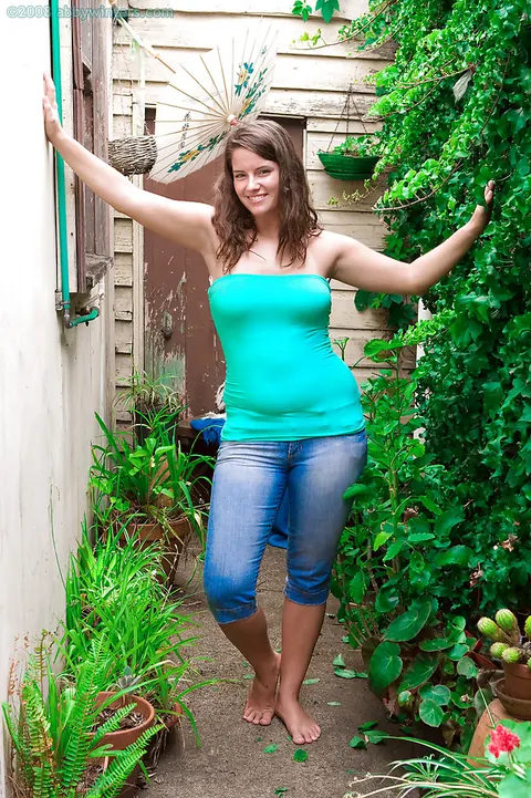 Meagan G: Ebony Brunette Flashes Her Big Tits and Fingers Her Pussy Outdoors – photo 1 of 16