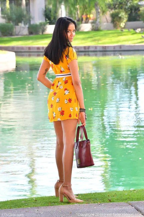 Viva Athena: Asian Brunette Flashes Her Pussy in a Summer Dress – photo 19 of 20