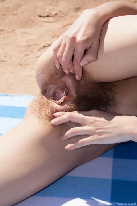 Cleo Dream: Slim Hairy Brunette Fingers Her Pussy on the Beach – photo 19 of 21