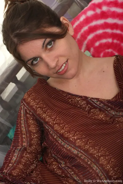 Amateur Brunette with Piercings Shows Her Hairy Pussy – photo 1 of 20