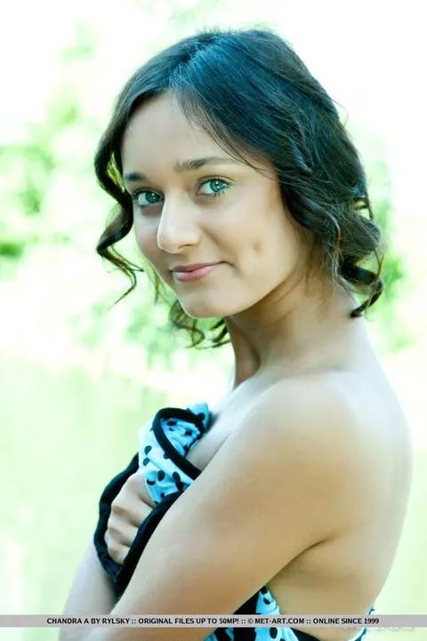 Chandra A: Slim Short-Haired Brunette Pulls Her Panties Aside Outdoors – photo 18 of 18