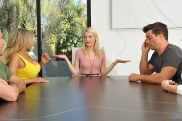 Kayla Kayden – Busty Blonde MILF in a Skirt and Heels Fucks Her Neighbor