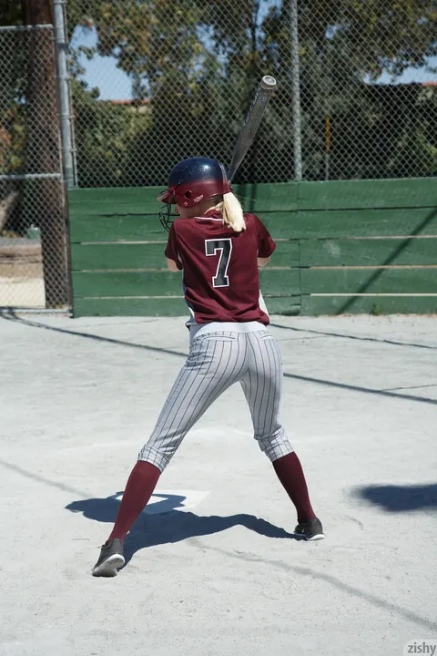 Morgan Attwood: Blonde PAWG Flashes Her Big Ass in Softball Uniform and Socks – photo 4 of 11