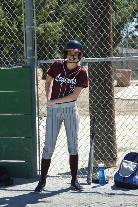 Morgan Attwood: Blonde PAWG Flashes Her Big Ass in Softball Uniform and Socks – photo 3 of 11