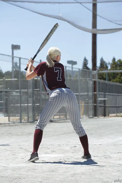 Morgan Attwood: Blonde PAWG Flashes Her Big Ass in Softball Uniform and Socks – photo 5 of 11