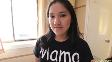 Asian BBW Undresses and Spreads for Hard Sex