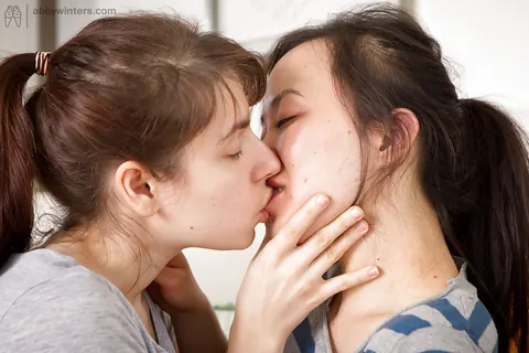 Sasha M: Two Brunette Women in Socks Share Lesbian Fingering and Pussy Licking – photo 2 of 16