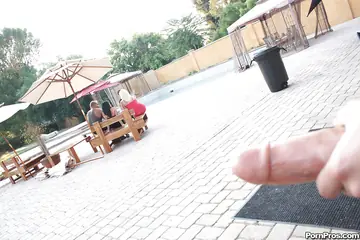 Blonde with Big Tits Takes Group Cumshots and Bukkake