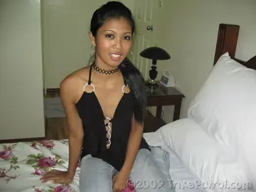 Thick Filipina Brunette Undresses from Jeans and Spreads Her Shaved Pussy