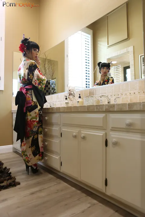 Marica Hase: Japanese Brunette Sucks Dick and Fucks in the Bathroom – photo 1 of 20