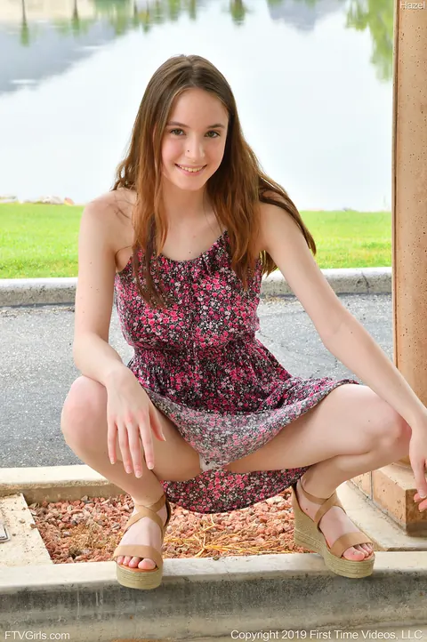 Hazel Moore: Busty Brunette Peels Off Her Panties and Spreads – photo 4 of 15