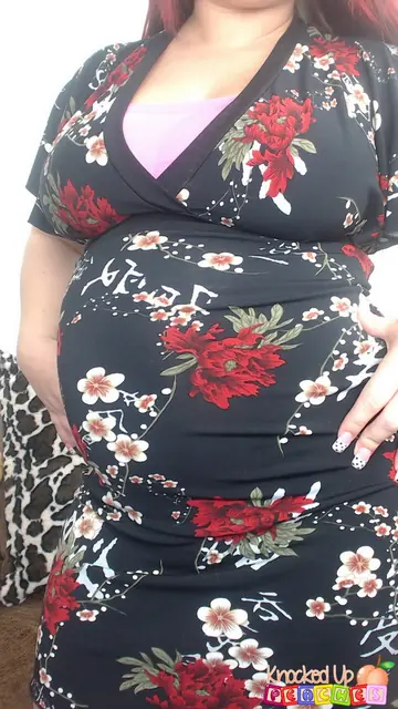 Pregnant BBW Redhead Strips Out of Her Panties and Spreads on the Sofa