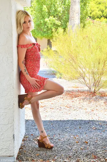 Slim Short-Haired Blonde Uses a Suction Dildo on a Pool Table Outdoors