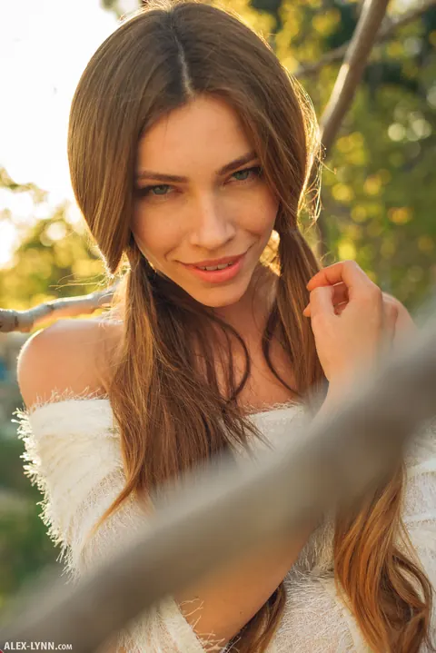 Lyuda: Brunette in Pigtails Pulls Down Her Shorts Outdoors – photo 8 of 17