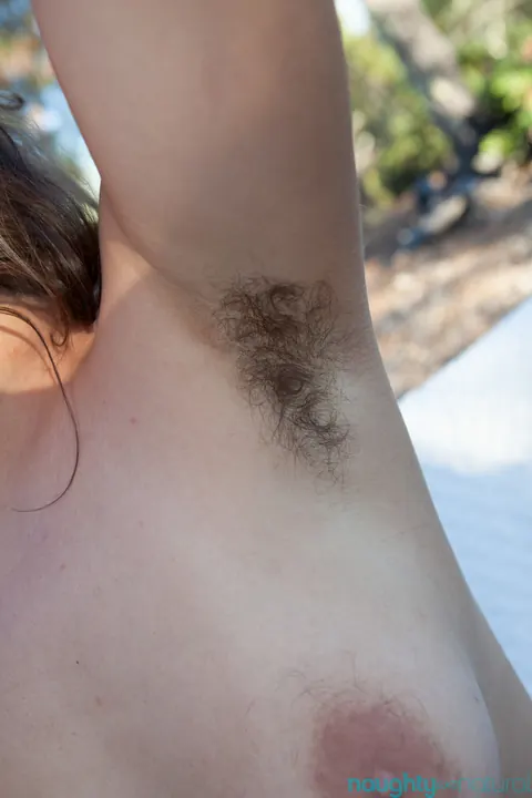 Nikki Silver: Hairy Amateur with Big Natural Tits Fingers Her Ass – photo 12 of 20